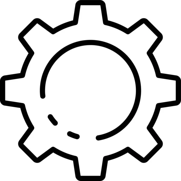 Gear Cogwheel Configuration Icon Outline Style — Stock Vector
