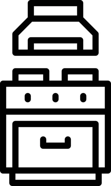 Haak Keuken Magnetron Pictogram Omtrek Stijl — Stockvector