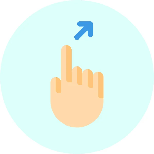 Finger Gesture Mobile Icon Flat Style — Stock Vector