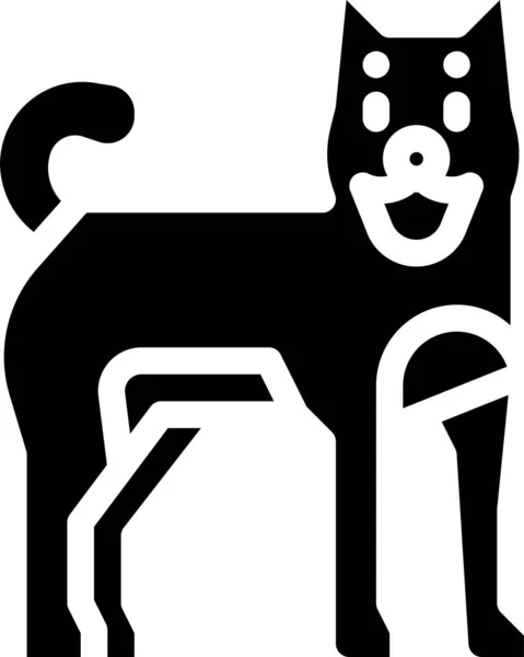 アバター犬日本のアイコンをソリッドスタイルで — ストックベクタ