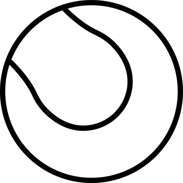 Icône Tennis Balle Sport Dans Style Contour — Image vectorielle