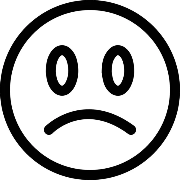 Rozzlobený Smutný Nešťastný Ikona Stylu Osnovy — Stockový vektor