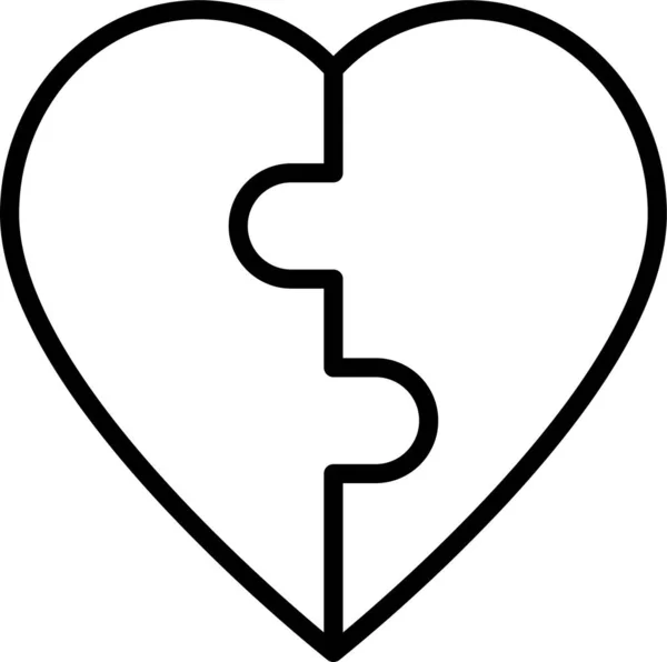 Иконка Пара Сердца Стиле Контура — стоковый вектор