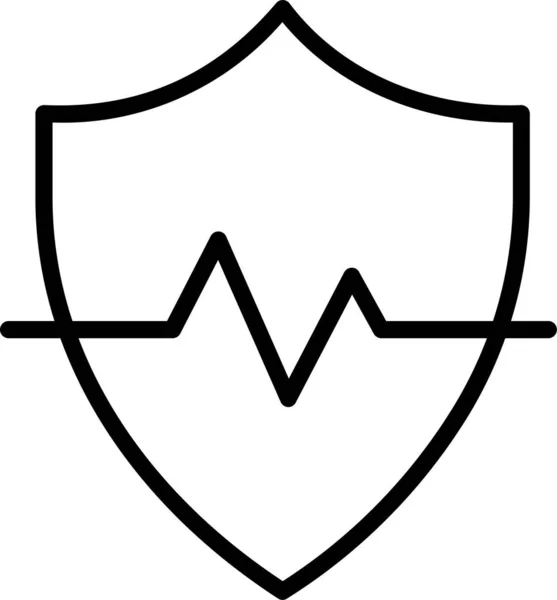Προστασία Ασφαλείας Εικονίδιο Καρδιά Στυλ Περίγραμμα — Διανυσματικό Αρχείο