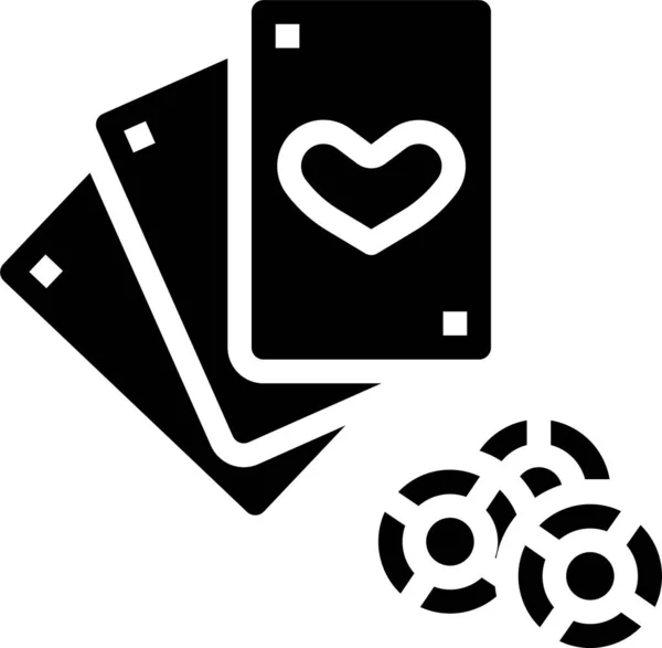 Carte Casino Jeu Icône Dans Style Solide — Image vectorielle