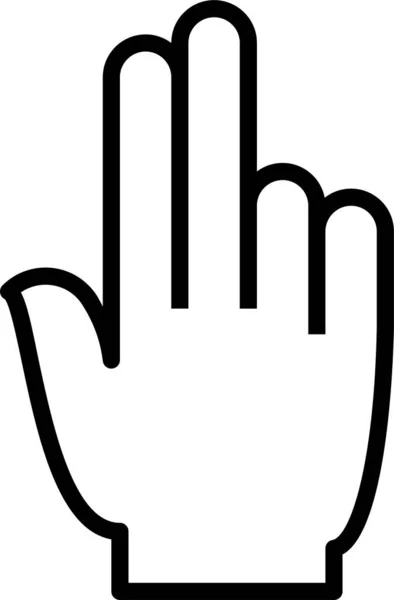 Zwei Finger Zeigen Auf Das Symbol Umrissstil — Stockvektor