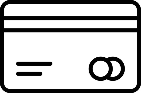 Icona Pagamento Con Carta Debito Stile Contorno — Vettoriale Stock