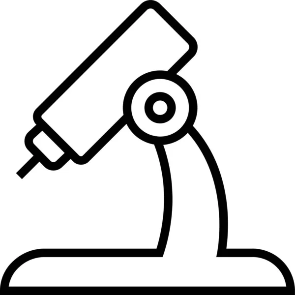 Ikone Der Mikroskopforschung — Stockvektor