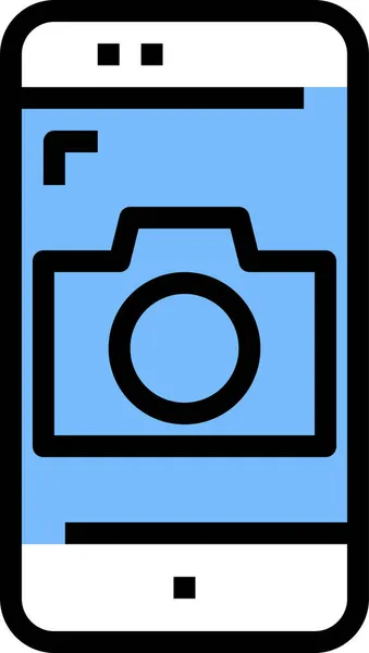 Kamerafotografering App Ikon Kontur Stil — Stock vektor