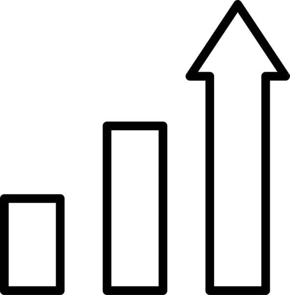 Ícone Gráfico Estatística Crescimento Estilo Esboço — Vetor de Stock