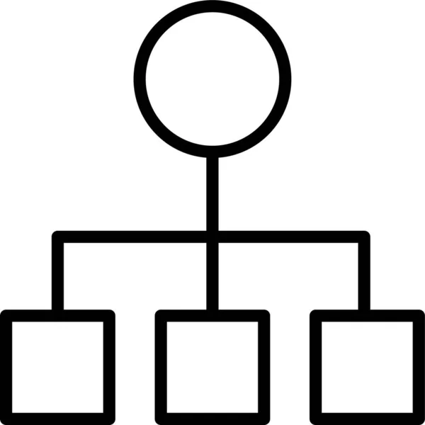 层次结构业务结构图标在轮廓风格 — 图库矢量图片