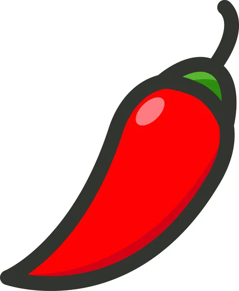 Chili Étel Forró Ikon Töltött Körvonalas Stílusban — Stock Vector