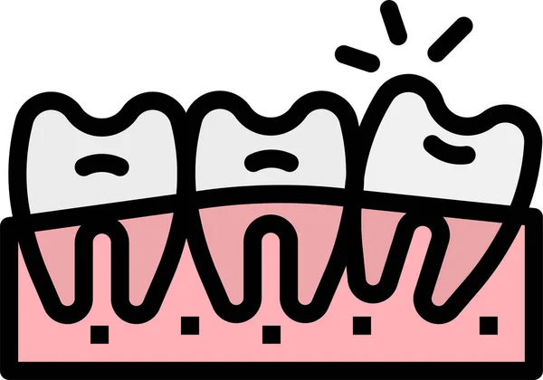 Dental Dentist Misaligned Icon Filled Outline Style — Stock Vector