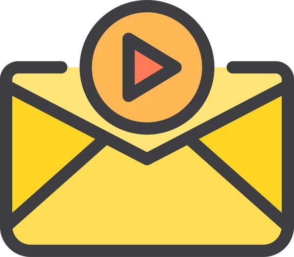 Kommunikations Mail Brief Symbol Ausgefüllten Outline Stil — Stockvektor