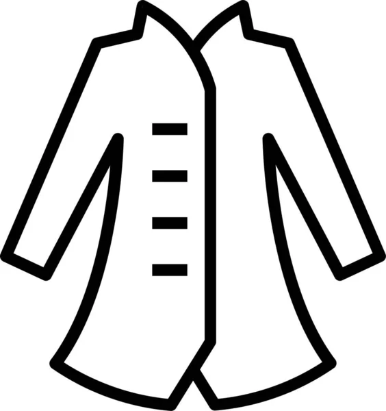 Kabát Dámské Oblečení Ikona Obrysu Stylu — Stockový vektor