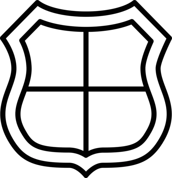 Ikona Obrony Tarczy Stylu Zarysu — Wektor stockowy