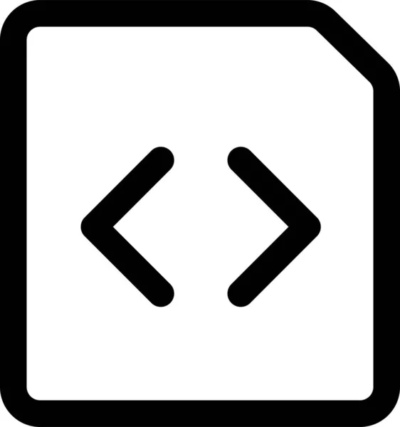 Icône Support Code Fichier Dans Style Contour — Image vectorielle