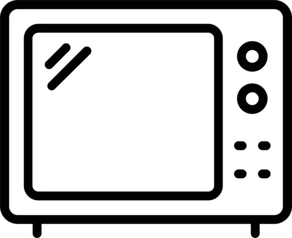 Fırın Pişirme Elektronik Simgesi Ana Hatları Biçiminde — Stok Vektör