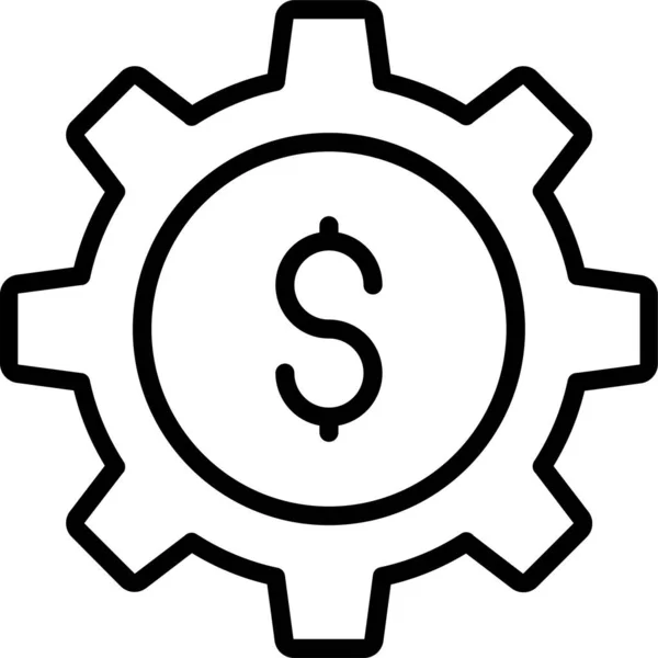 Setting Gear Cogwheel Icon Outline Style — Stock Vector