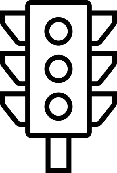 Ikona Światła Drogowego Autostrady Stylu Zarysu — Wektor stockowy