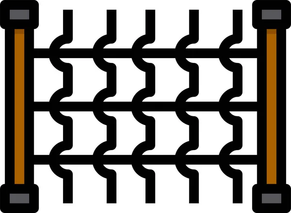Иконка Забора Стиле Заполненного Очертания — стоковый вектор