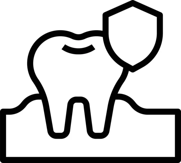 Dentista Dental Icono Médico Estilo Del Esquema — Vector de stock