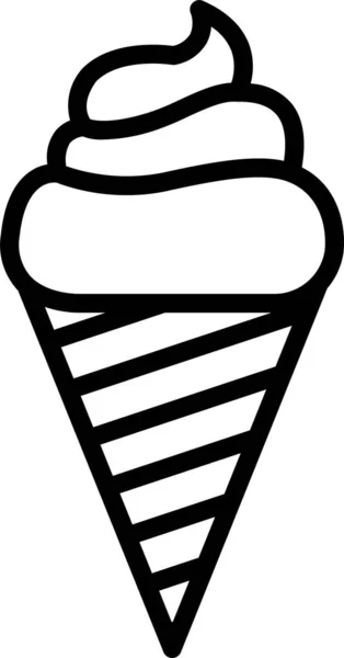 Παγωτό Γλυκό Εικονίδιο Στυλ Περίγραμμα — Διανυσματικό Αρχείο