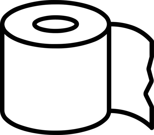 Τουαλέτα Εικονίδιο Μπάνιο Χαρτί Στυλ Περίγραμμα — Διανυσματικό Αρχείο