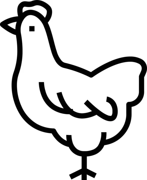 Κρέας Κοτόπουλο Γαλοπούλα Εικονίδιο Στυλ Περίγραμμα — Διανυσματικό Αρχείο