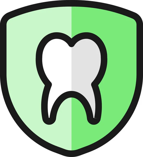 Dentistry Tooth Shield Icon Filled Outline Style — Stockvektor