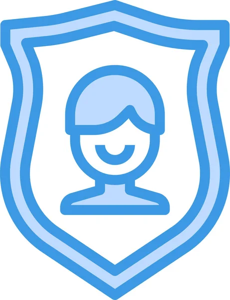 Σήμα Του Κυβερνοχώρου Ασφαλές Εικονίδιο Στυλ Γεμάτο Περίγραμμα — Διανυσματικό Αρχείο