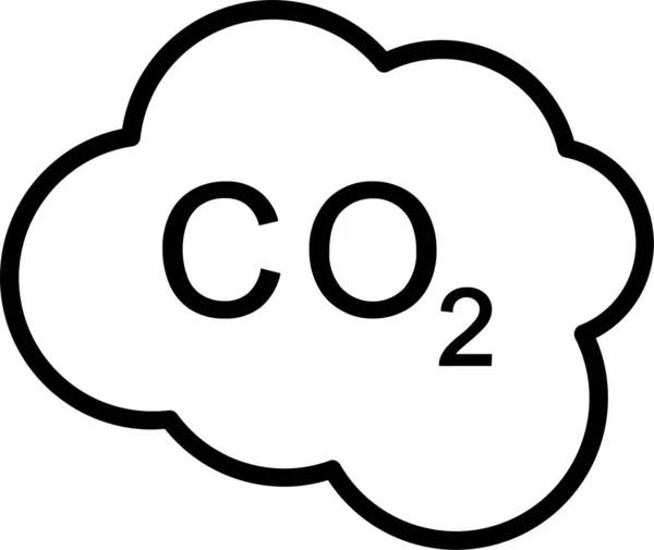 Co2 Cloud Carbon Icon Outline Style — стоковый вектор