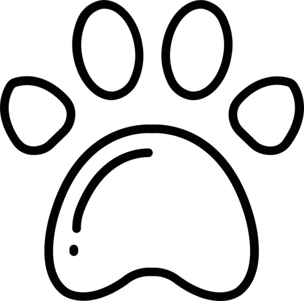 Pawprint Pes Pet Icon Stylu Osnovy — Stockový vektor