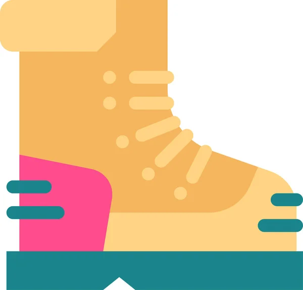Bota Calzado Zapatos Icono Estilo Plano — Vector de stock