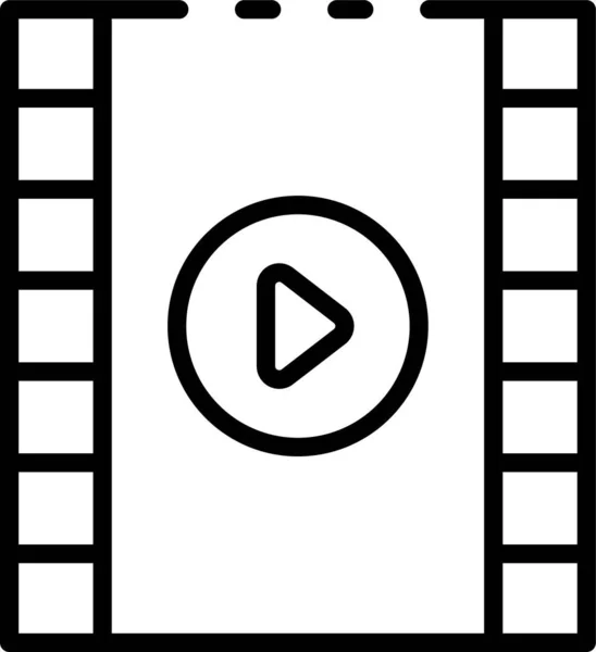 Ikona Filmu Odtwarzacza Wideo Zarysie — Wektor stockowy