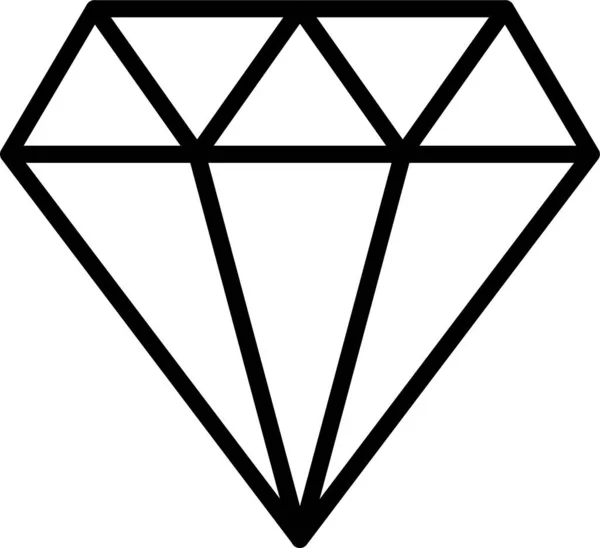 Icono Lujo Joyería Diamantes Estilo Esquema — Vector de stock