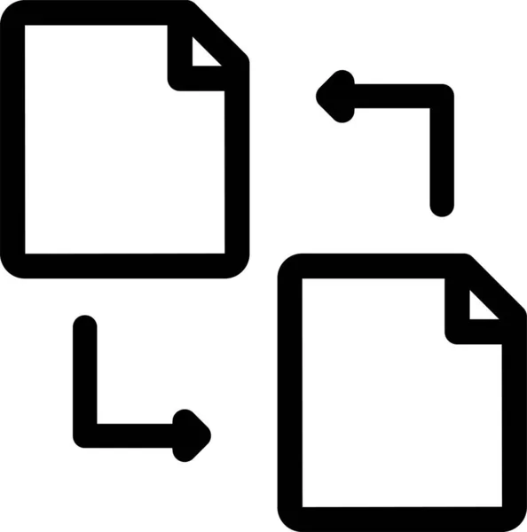 Иконка Передачи Файлов Стиле Наброска — стоковый вектор