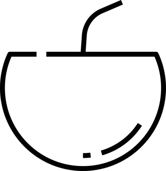 椰子水饮料图标的轮廓风格 — 图库矢量图片