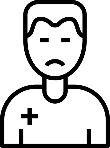 Man Avatar Chirurgie Pictogram Omtrek Stijl — Stockvector