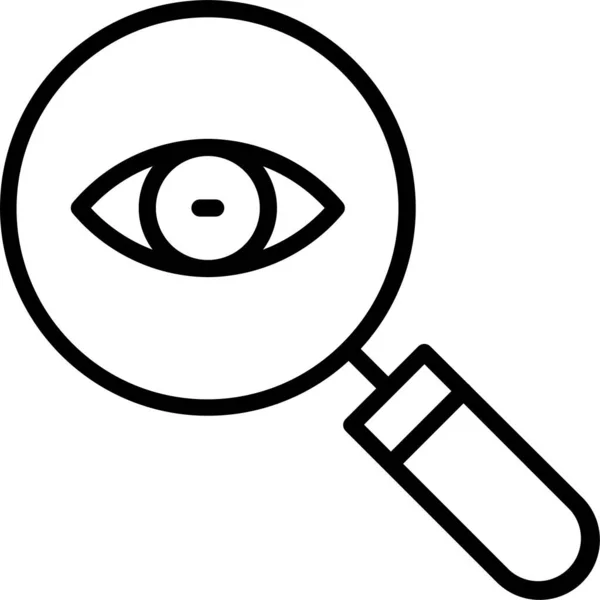 Ikona Badania Wzroku Zoom Zarysie — Wektor stockowy