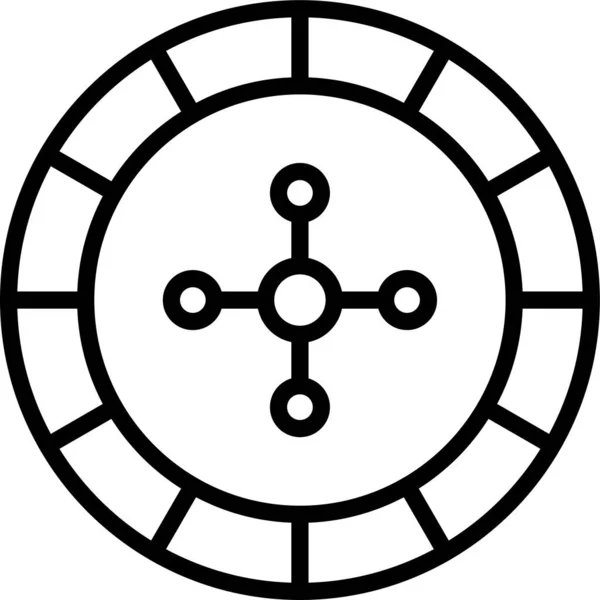 Значок Ставки Колесо Рулетки Стиле Абриджа — стоковый вектор