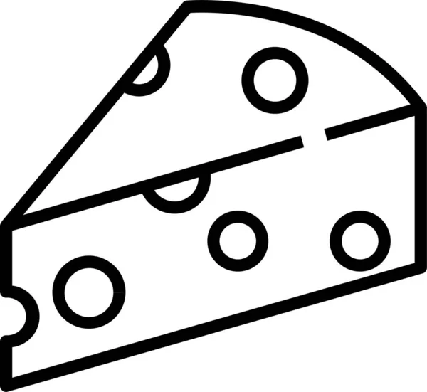 Ikona Krájeného Sýrového Dortu Stylu Osnovy — Stockový vektor
