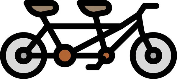 Bicycle Romantic Sport Icon Filled Outline Style — Wektor stockowy