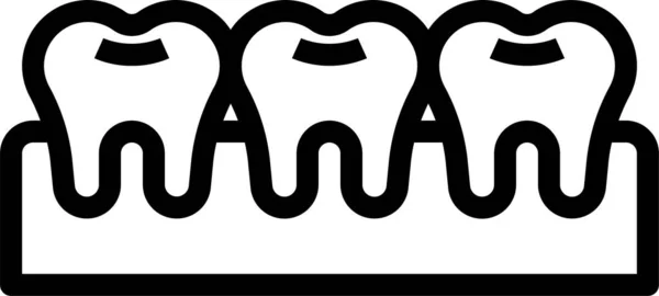 Diş Hekimi Tıbbi Simgesi Ana Hatları Biçiminde — Stok Vektör