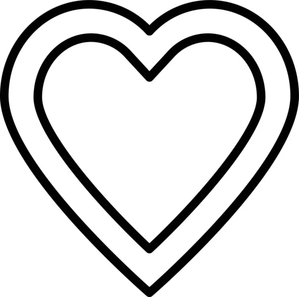 Kalp Aşk Barış Simgesi Ana Hatlarıyla — Stok Vektör