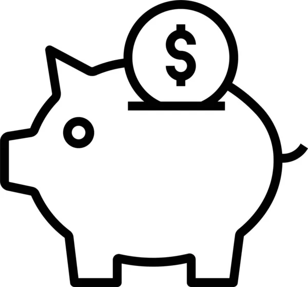 Piggy Bank Geld Pictogram — Stockvector