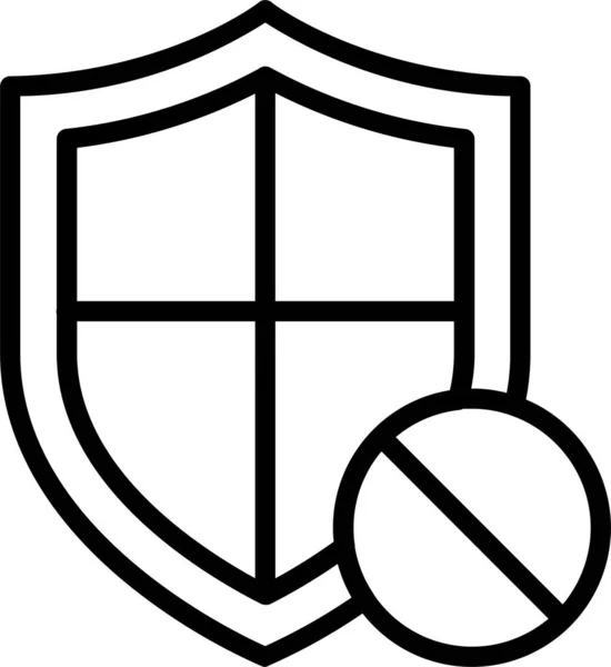 Icono Defensa Protección Seguridad Estilo Esquema — Vector de stock