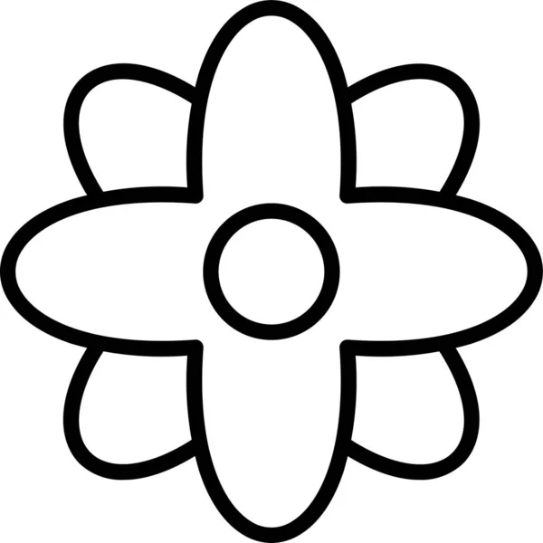 Икона Ботанического Цветения Лепестков Стиле Наброска — стоковый вектор