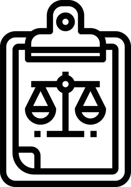 Clipboard Judge Justice Icon Outline Style — Stock Vector