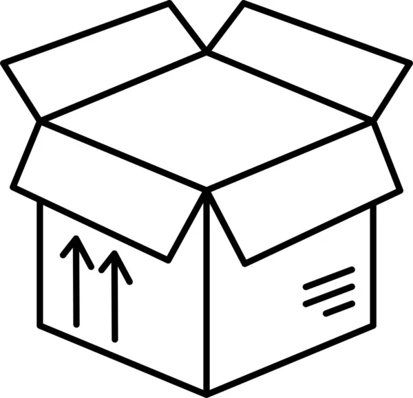 Ikon Pengiriman Kotak Kardus Dalam Gaya Outline - Stok Vektor